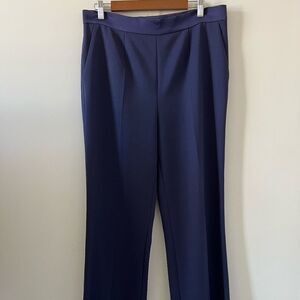 ESCADA Virgin Wool Side Stripe Deep Sea Blue Trousers Size 42/12